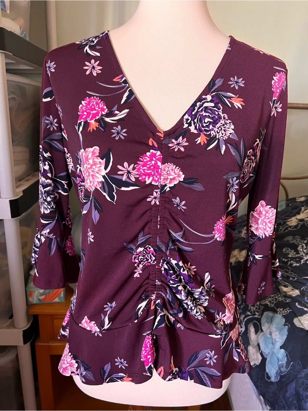 Candie's Purple Floral Print Top